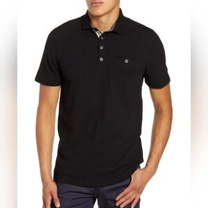 TED BAKER Hughes Textured Regular Fit Black Polo Shirt